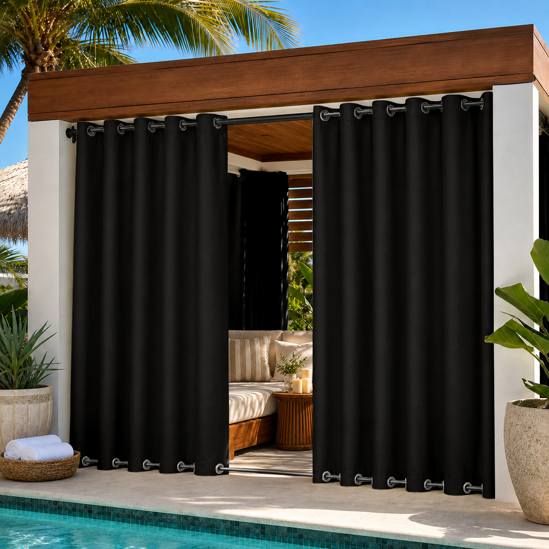 Cabana Curtains With Grommets Top &amp; Bottom, Waterproof Cabana Curtains, Grommets Top &amp; Bottom Cabana Curtains, 1 Pcs
