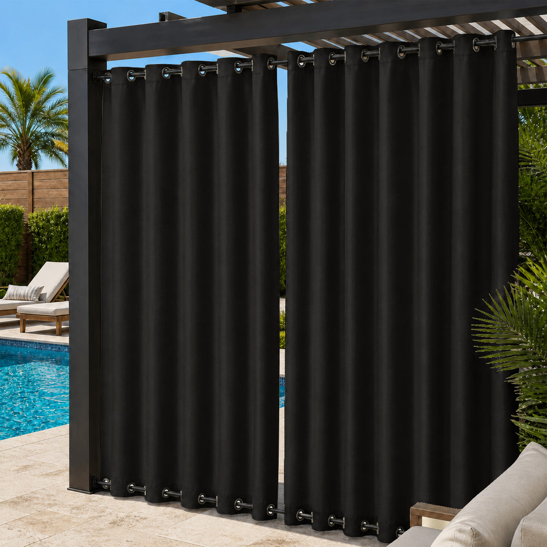 Pool Curtains With Grommets Top &amp; Bottom, Waterproof Pool Curtains, Grommets Top &amp; Bottom Pool Curtains, 1 Pcs
