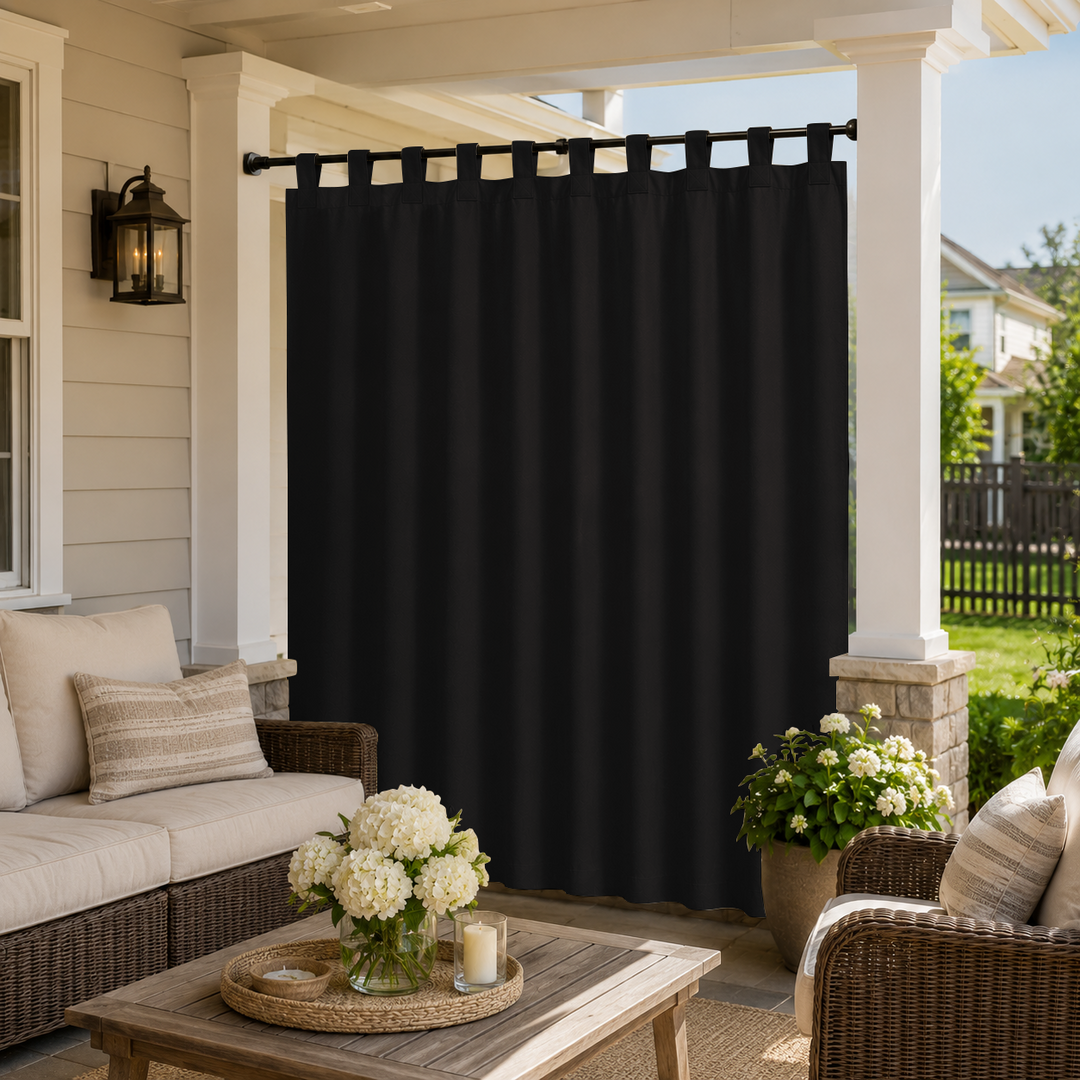 Porch Curtains With Tab Top, Outdoor Porch Curtains, Waterproof Tab Top Porch Curtains, 1 Pcs