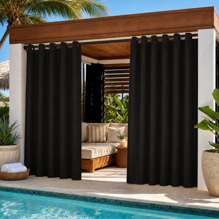 Cabana Curtains With Velcro Tab Top, Outdoor Cabana Curtains, Waterproof Velcro Tab Top Cabana Curtains, 1 Pcs
