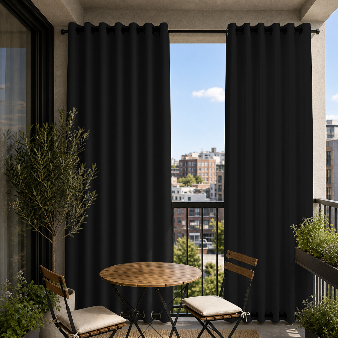 Balcony Curtains With Grommets Top &amp; Bottom, Waterproof Balcony Curtains, Grommets Top &amp; Bottom Balcony Curtains, 1 Pcs