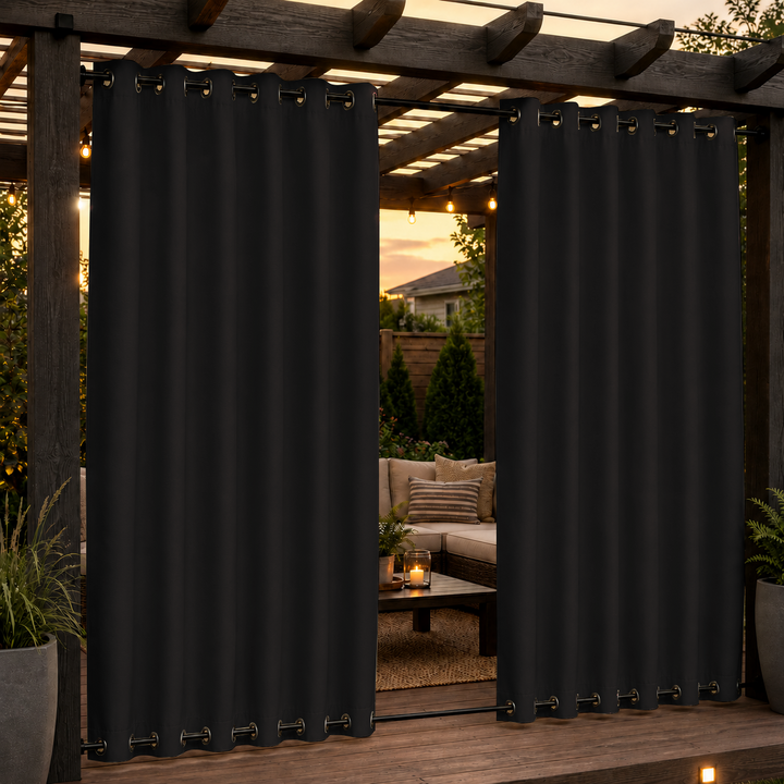 Pergola Curtains With Grommets Top &amp; Bottom, Waterproof Pergola Curtains, Grommets Top &amp; Bottom Pergola Curtains, 1 Pcs
