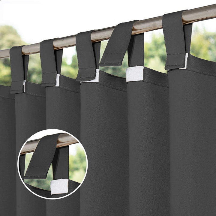 Deck Curtains With Velcro Tab Top, Outdoor Deck Curtains, Waterproof Velcro Tab Top Deck Curtains, 1 Pcs