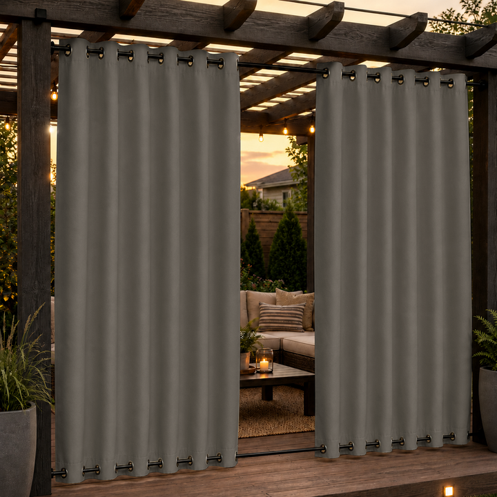 Pergola Curtains With Grommets Top &amp; Bottom, Waterproof Pergola Curtains, Grommets Top &amp; Bottom Pergola Curtains, 1 Pcs