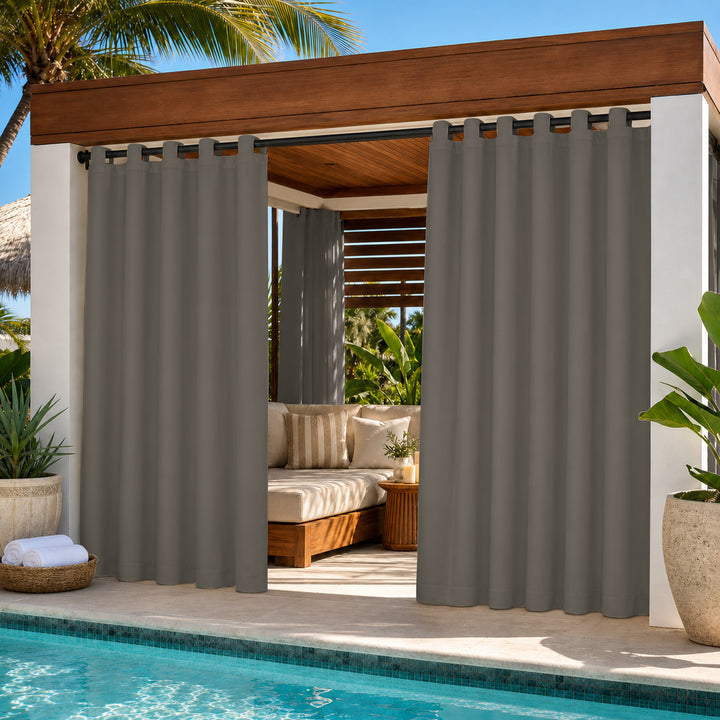 Cabana Curtains With Velcro Tab Top, Outdoor Cabana Curtains, Waterproof Velcro Tab Top Cabana Curtains, 1 Pcs