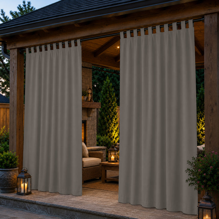 Pavilion Curtains With Velcro Tab Top, Outdoor Pavilion Curtains, Waterproof Velcro Tab Top Pavilion Curtains, 1 Pcs