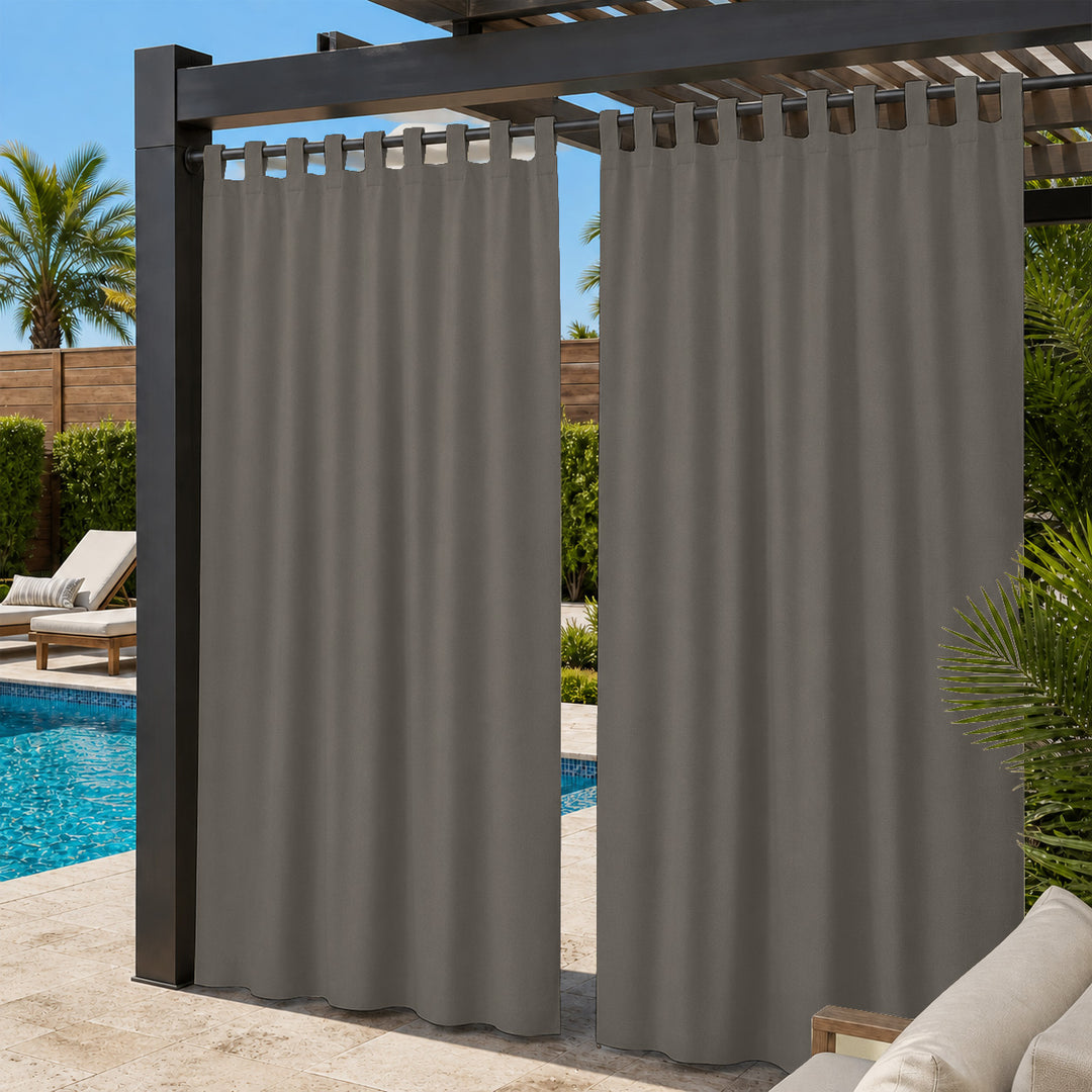 Pool Curtains With Tab Top, Outdoor Pool Curtains, Waterproof Tab Top Pool Curtains, 1 Pcs