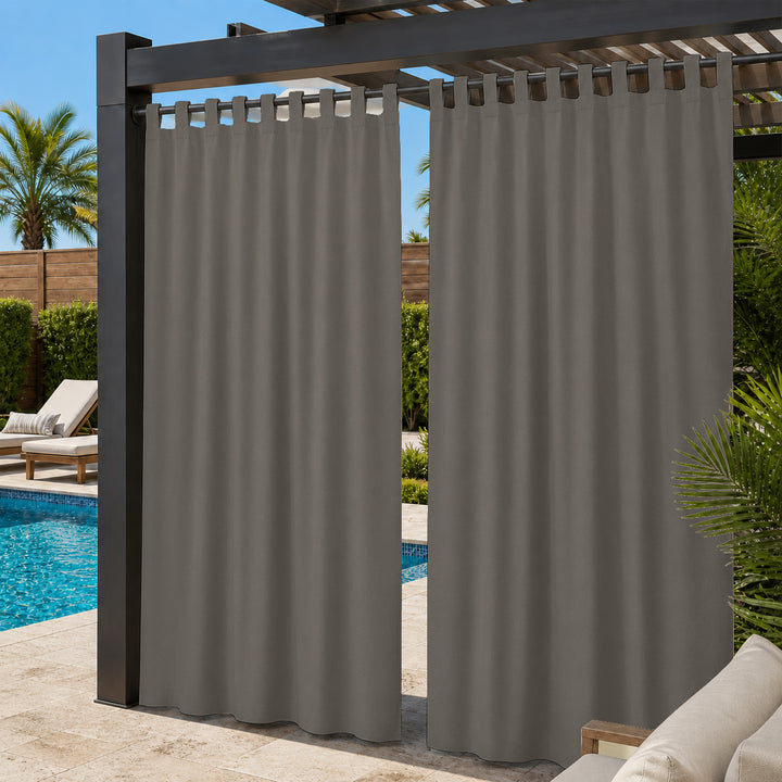 Pool Curtains With Velcro Tab Top, Outdoor Pool Curtains, Waterproof Velcro Tab Top Pool Curtains, 1 Pcs