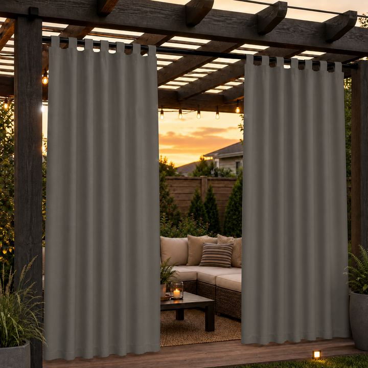Pergola Curtains With Velcro Tab Top, Outdoor Pergola Curtains, Waterproof Velcro Tab Top Pergola Curtains, 1 Pcs