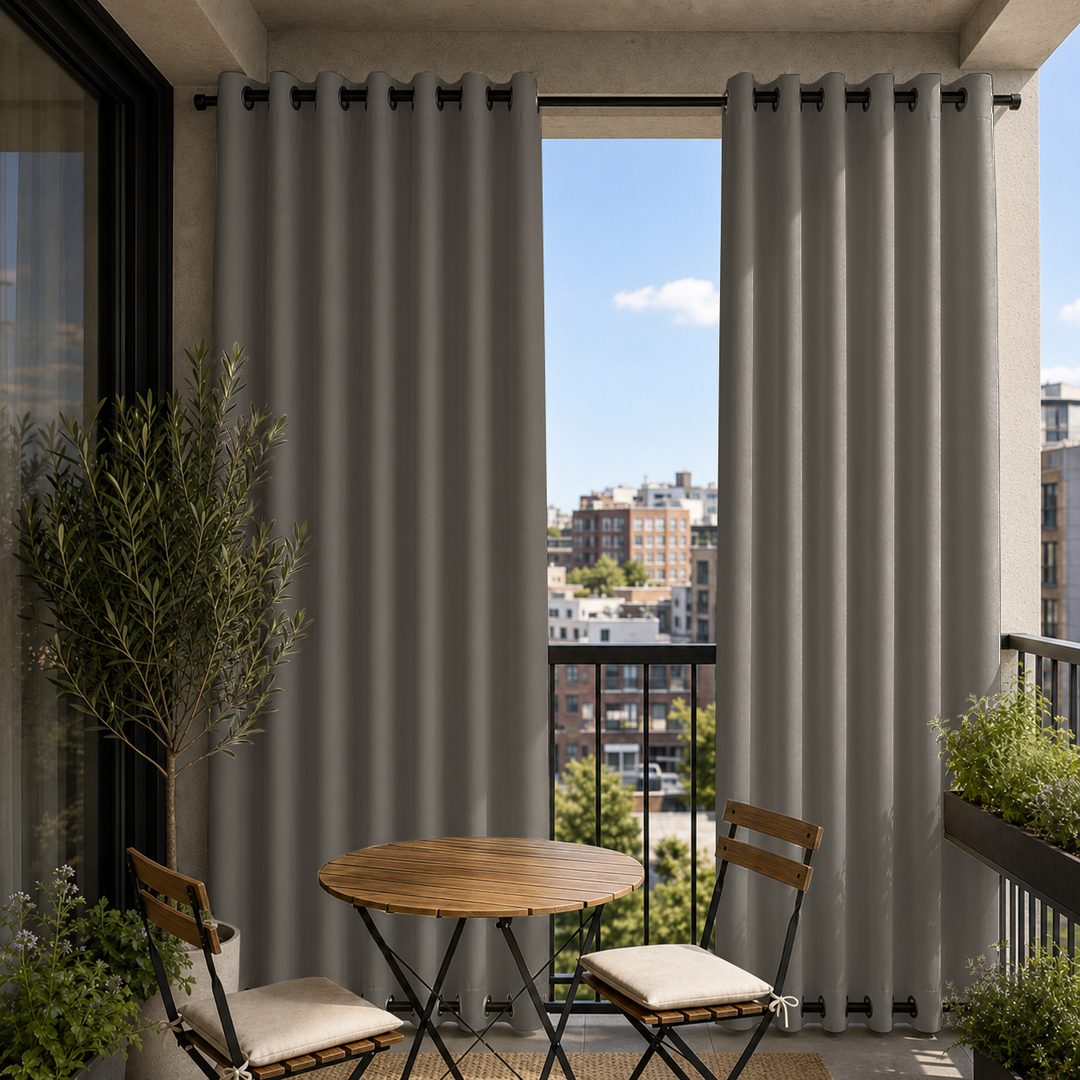 Balcony Curtains With Grommets Top &amp; Bottom, Waterproof Balcony Curtains, Grommets Top &amp; Bottom Balcony Curtains, 1 Pcs
