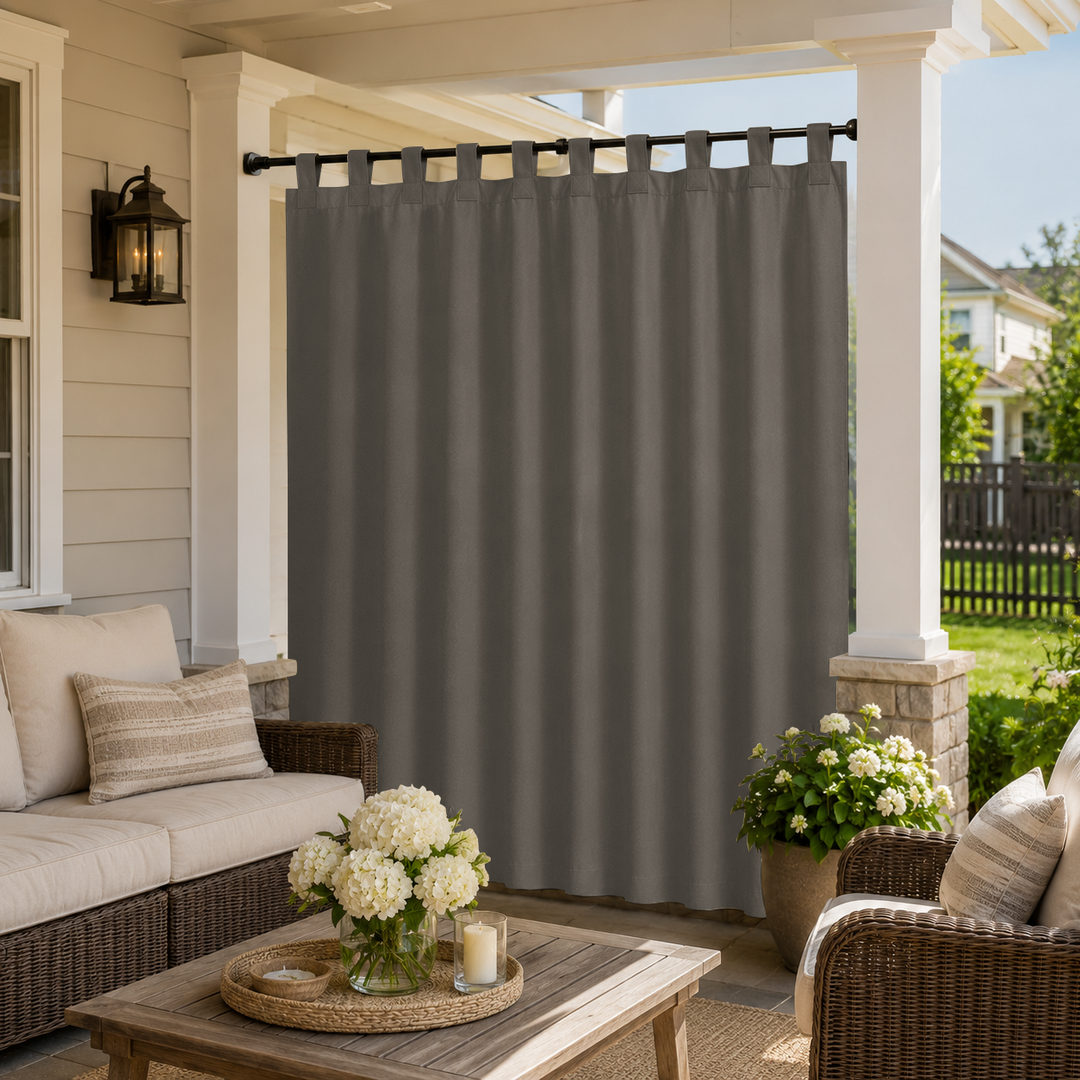 Porch Curtains With Tab Top, Outdoor Porch Curtains, Waterproof Tab Top Porch Curtains, 1 Pcs