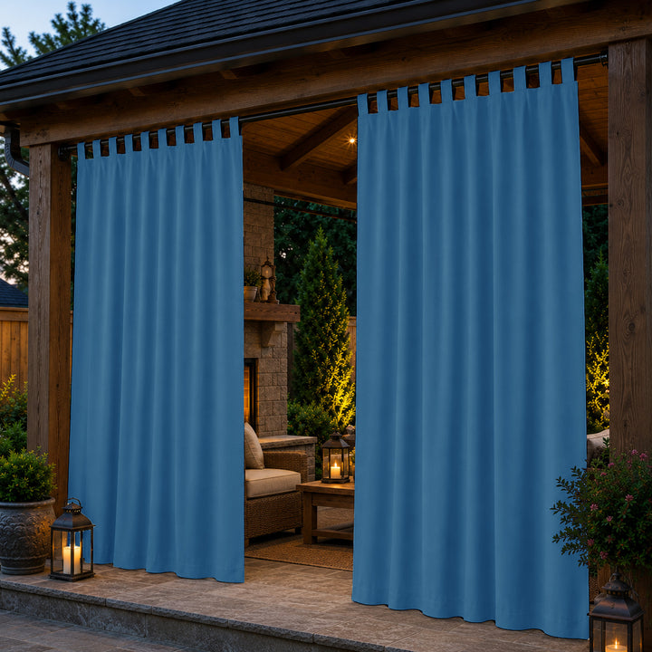 Pavilion Curtains With Velcro Tab Top, Outdoor Pavilion Curtains, Waterproof Velcro Tab Top Pavilion Curtains, 1 Pcs