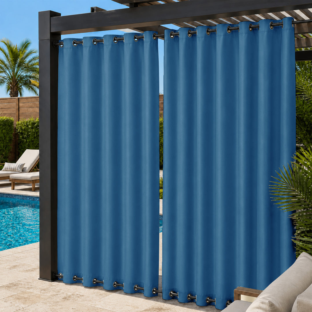 Pool Curtains With Grommets Top &amp; Bottom, Waterproof Pool Curtains, Grommets Top &amp; Bottom Pool Curtains, 1 Pcs