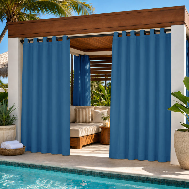 Cabana Curtains With Velcro Tab Top, Outdoor Cabana Curtains, Waterproof Velcro Tab Top Cabana Curtains, 1 Pcs