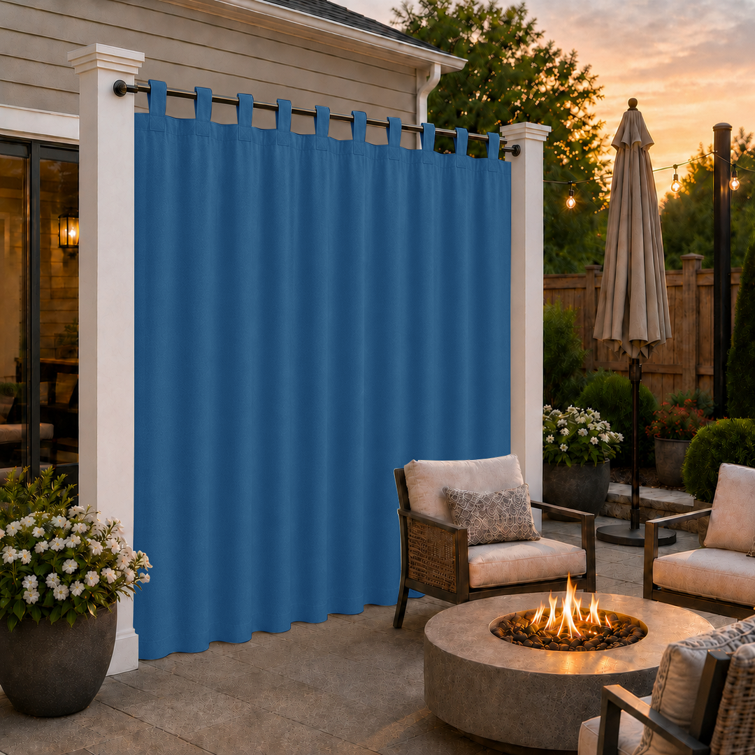 Patio Curtains With Velcro Tab Top, Outdoor Patio Curtains, Waterproof Patio Curtains, 1 Pcs