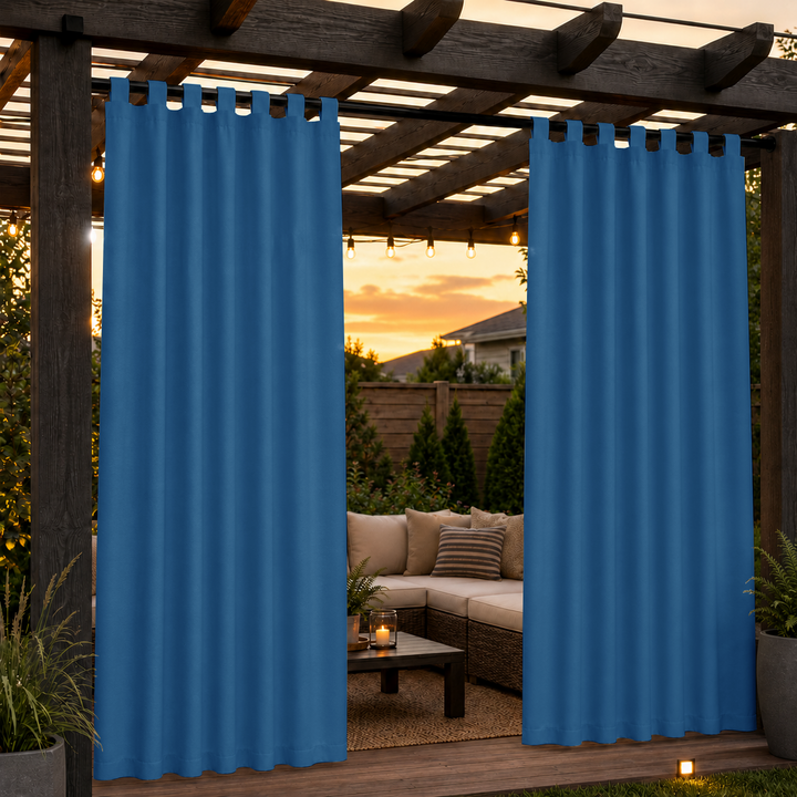 Pergola Curtains With Velcro Tab Top, Outdoor Pergola Curtains, Waterproof Velcro Tab Top Pergola Curtains, 1 Pcs