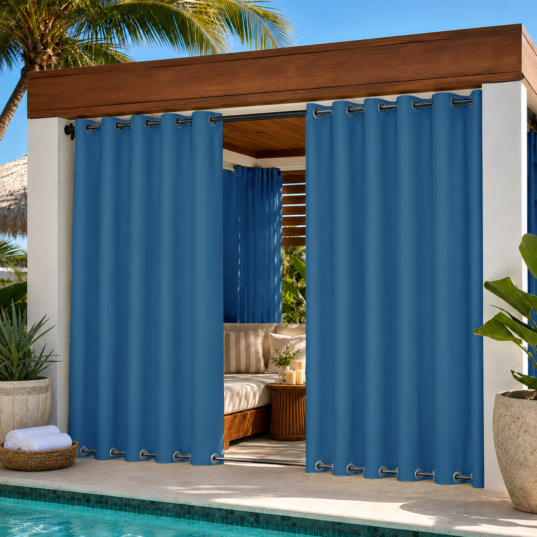 Cabana Curtains With Grommets Top &amp; Bottom, Waterproof Cabana Curtains, Grommets Top &amp; Bottom Cabana Curtains, 1 Pcs