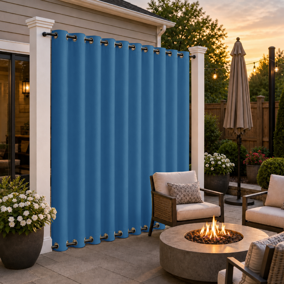 Patio Curtains With Grommets Top &amp; Bottom, Waterproof Patio Curtains, Grommets Top &amp; Bottom Patio Curtains, 1 Pcs