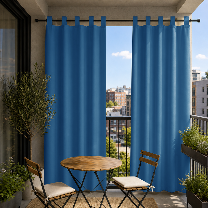 Balcony Curtains With Velcro Tab Top, Outdoor Balcony Curtains, Waterproof Velcro Tab Top Balcony Curtains, 1 Pcs