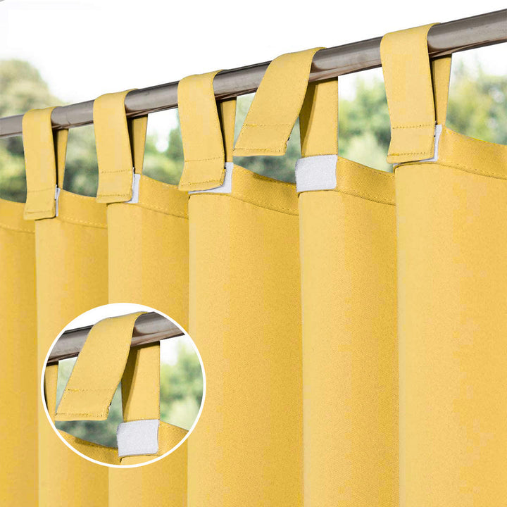 Deck Curtains With Velcro Tab Top, Outdoor Deck Curtains, Waterproof Velcro Tab Top Deck Curtains, 1 Pcs