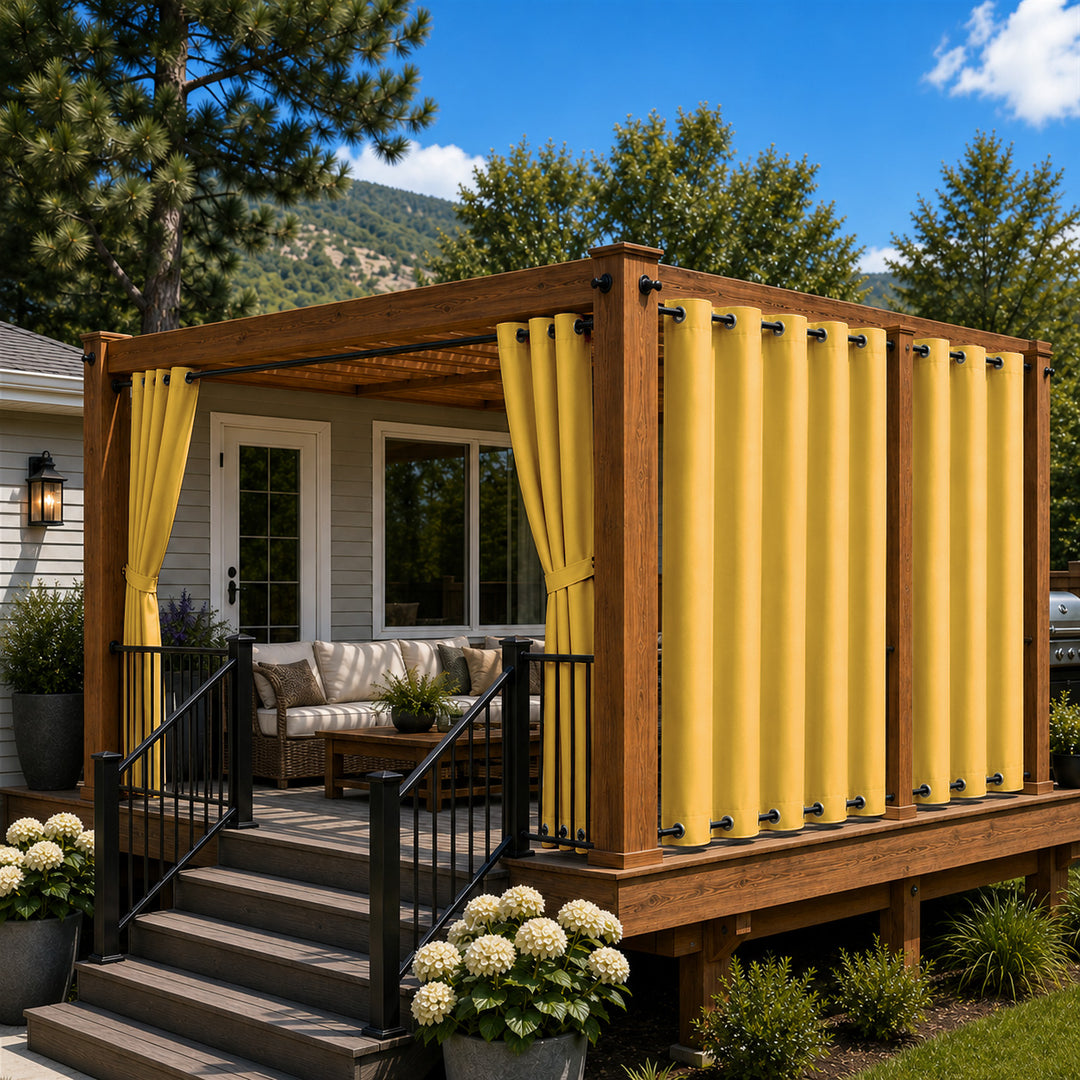 Deck Curtains With Grommets Top &amp; Bottom, Waterproof Deck Curtains, Grommets Top &amp; Bottom Deck Curtains, 1 Pcs