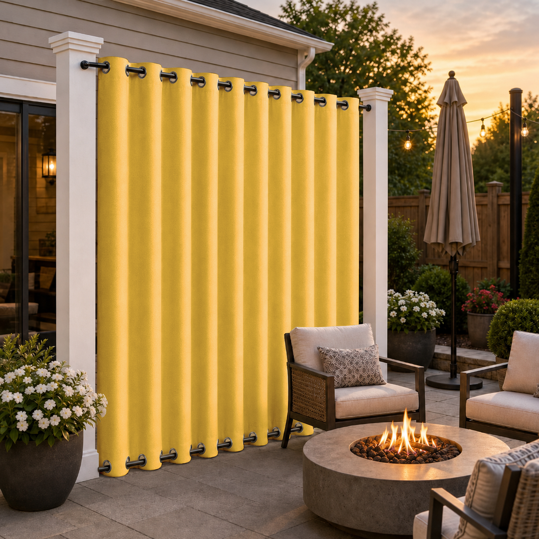 Patio Curtains With Grommets Top &amp; Bottom, Waterproof Patio Curtains, Grommets Top &amp; Bottom Patio Curtains, 1 Pcs