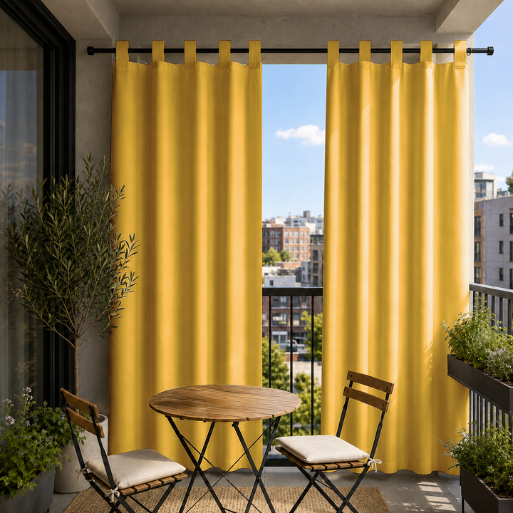 Balcony Curtains With Velcro Tab Top, Outdoor Balcony Curtains, Waterproof Velcro Tab Top Balcony Curtains, 1 Pcs