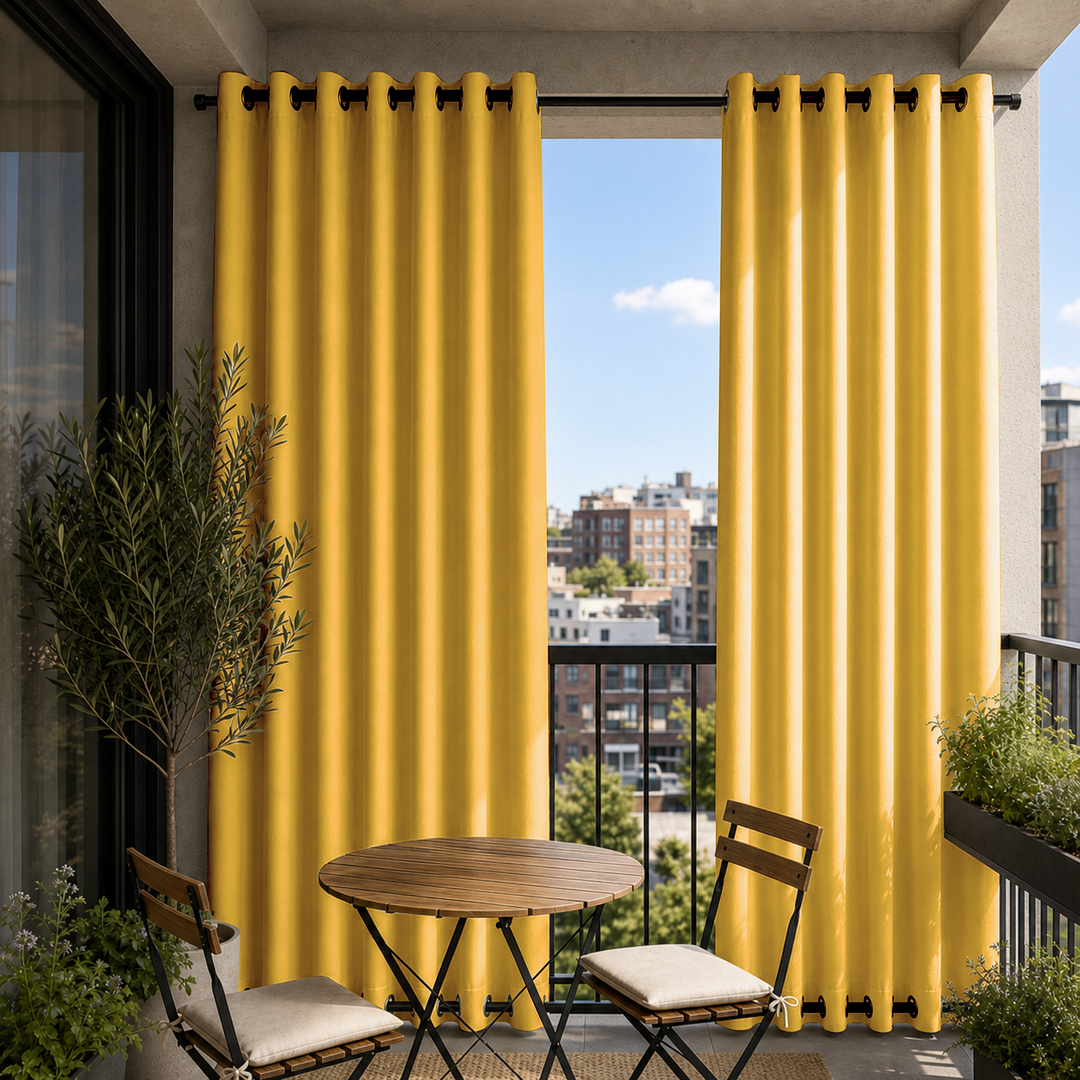 Balcony Curtains With Grommets Top &amp; Bottom, Waterproof Balcony Curtains, Grommets Top &amp; Bottom Balcony Curtains, 1 Pcs