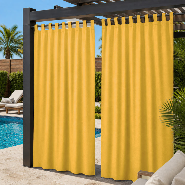 Pool Curtains With Velcro Tab Top, Outdoor Pool Curtains, Waterproof Velcro Tab Top Pool Curtains, 1 Pcs