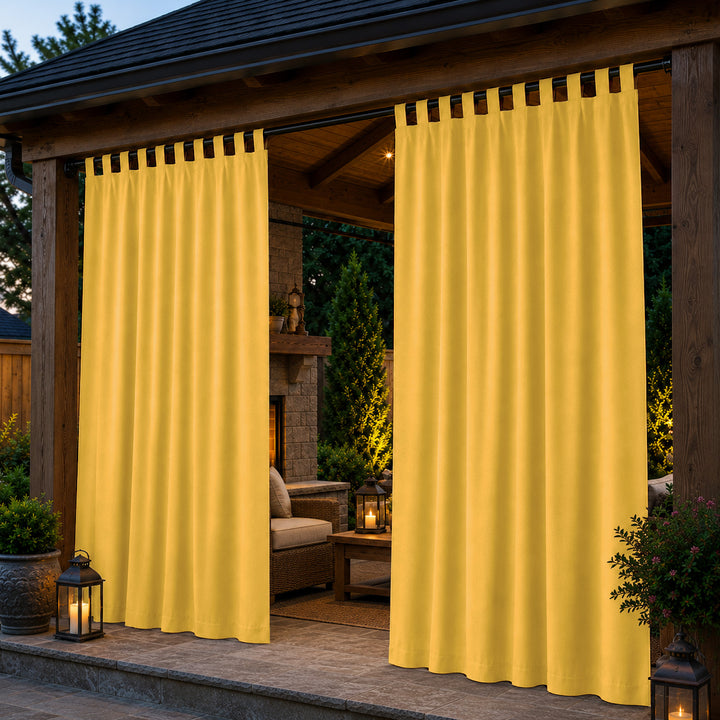 Pavilion Curtains With Velcro Tab Top, Outdoor Pavilion Curtains, Waterproof Velcro Tab Top Pavilion Curtains, 1 Pcs