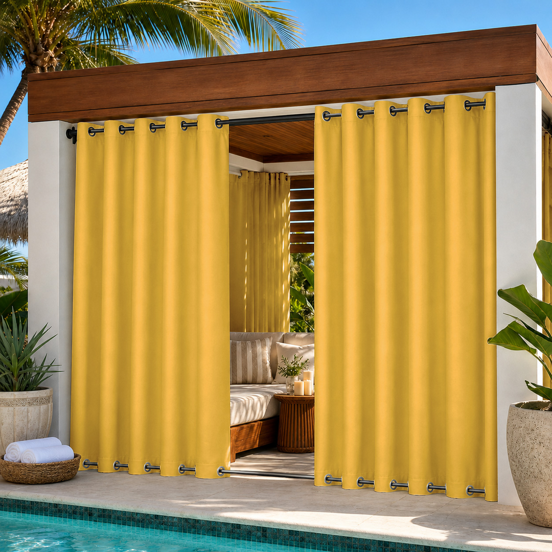 Cabana Curtains With Grommets Top &amp; Bottom, Waterproof Cabana Curtains, Grommets Top &amp; Bottom Cabana Curtains, 1 Pcs