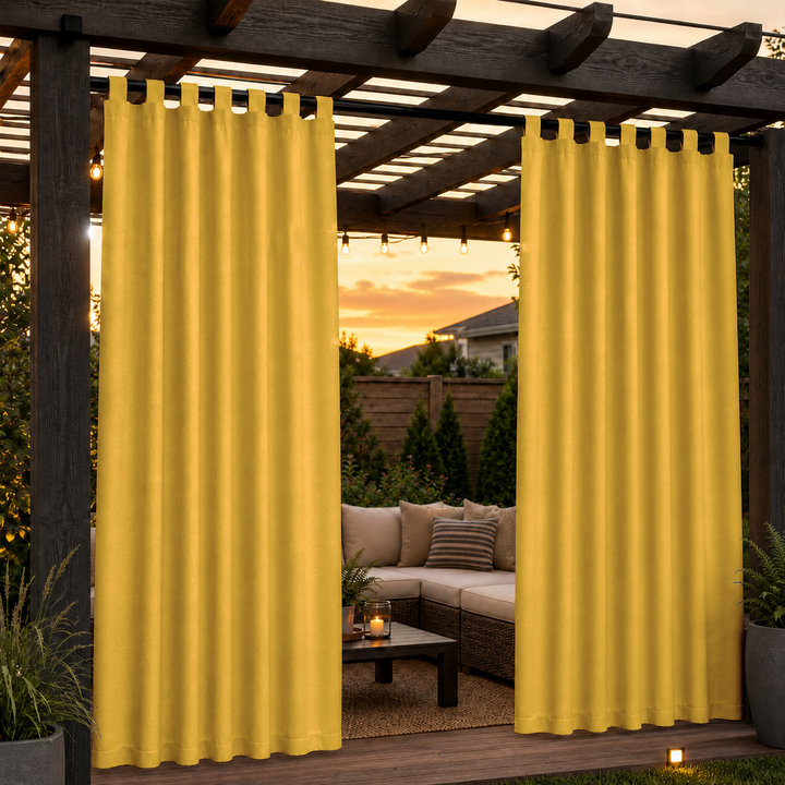 Pergola Curtains With Velcro Tab Top, Outdoor Pergola Curtains, Waterproof Velcro Tab Top Pergola Curtains, 1 Pcs