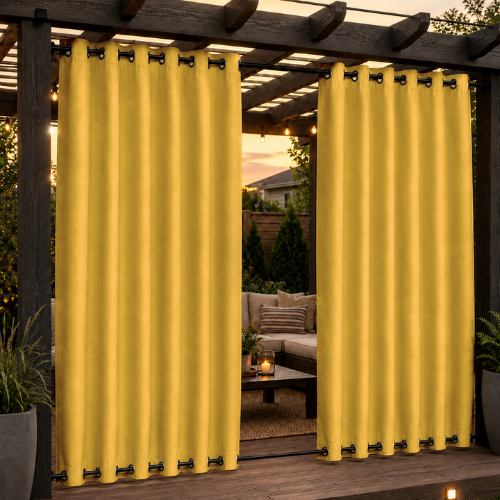 Pergola Curtains With Grommets Top &amp; Bottom, Waterproof Pergola Curtains, Grommets Top &amp; Bottom Pergola Curtains, 1 Pcs