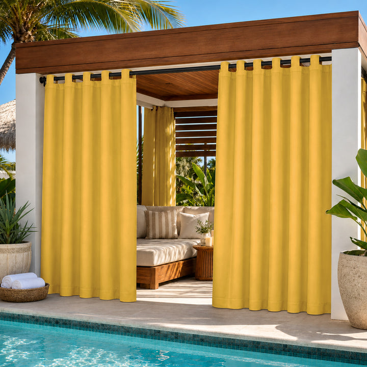 Cabana Curtains With Velcro Tab Top, Outdoor Cabana Curtains, Waterproof Velcro Tab Top Cabana Curtains, 1 Pcs