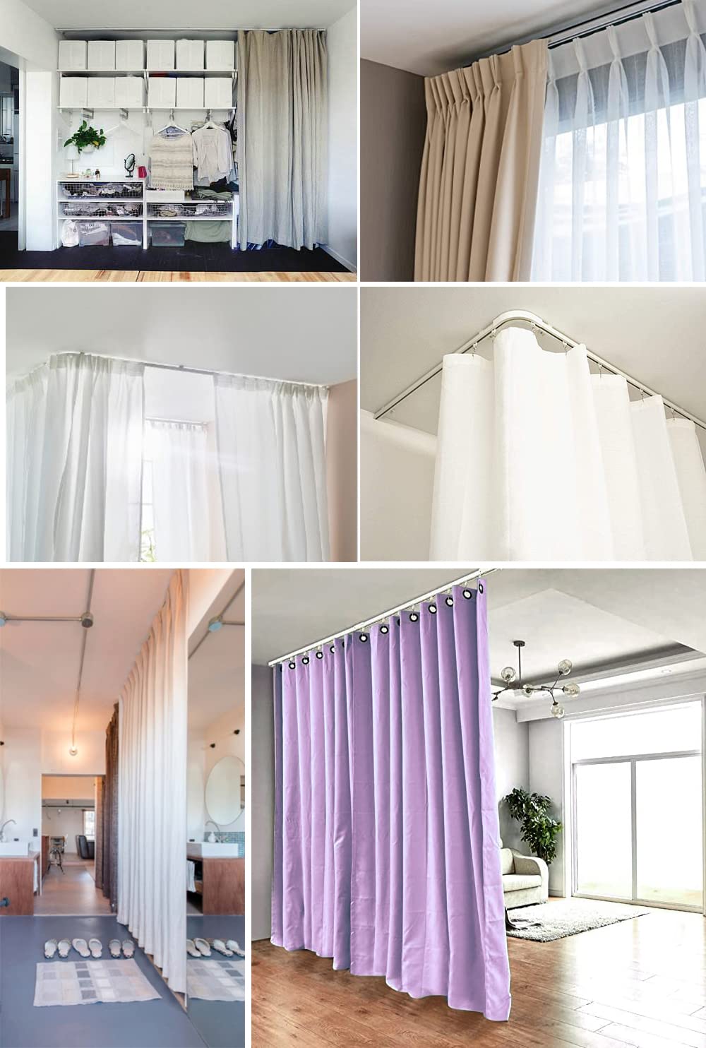 Upgraded White Aluminum Curtain Track, with Curved track, Can be Used as an Extension Track Rod, Ceiling or Wall mount, Indoor or Outdoor