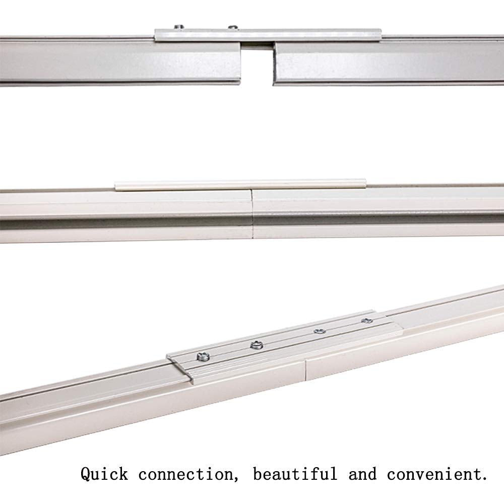 Upgraded White Aluminum Curtain Track, with Curved track, Can be Used as an Extension Track Rod, Ceiling or Wall mount, Indoor or Outdoor