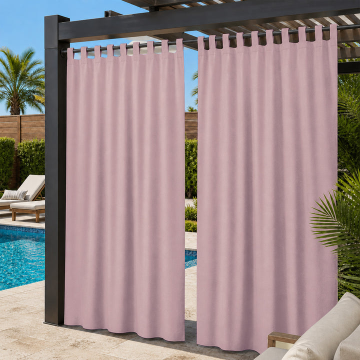 Pool Curtains With Velcro Tab Top, Outdoor Pool Curtains, Waterproof Velcro Tab Top Pool Curtains, 1 Pcs
