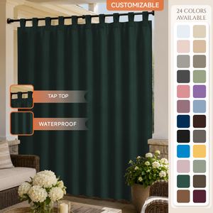 Porch Curtains With Tab Top, Outdoor Porch Curtains, Waterproof Tab Top Porch Curtains, 1 Pcs