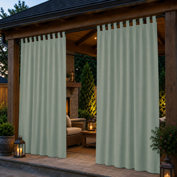 Pavilion Curtains With Velcro Tab Top, Outdoor Pavilion Curtains, Waterproof Velcro Tab Top Pavilion Curtains, 1 Pcs