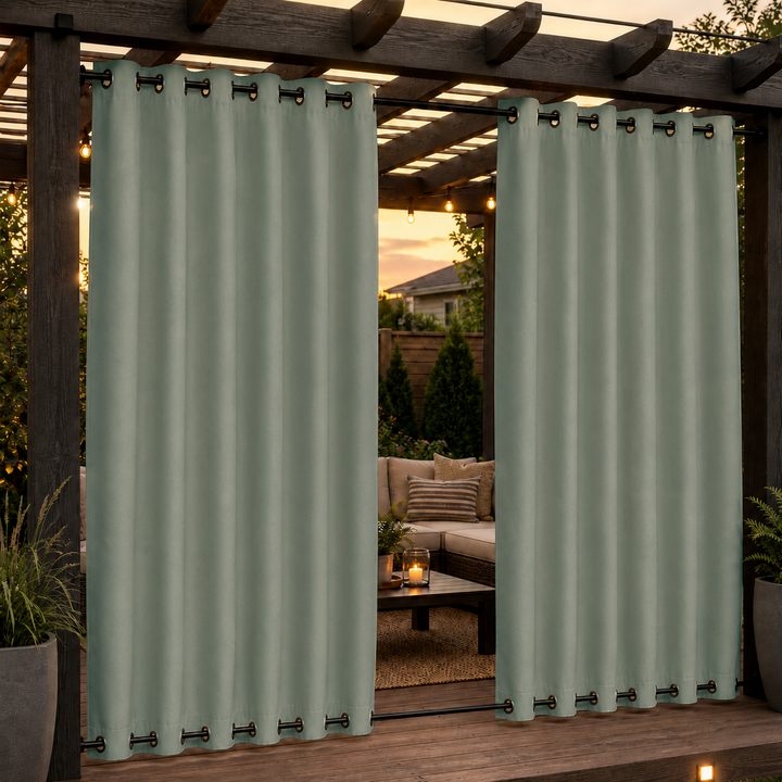 Pergola Curtains With Grommets Top &amp; Bottom, Waterproof Pergola Curtains, Grommets Top &amp; Bottom Pergola Curtains, 1 Pcs