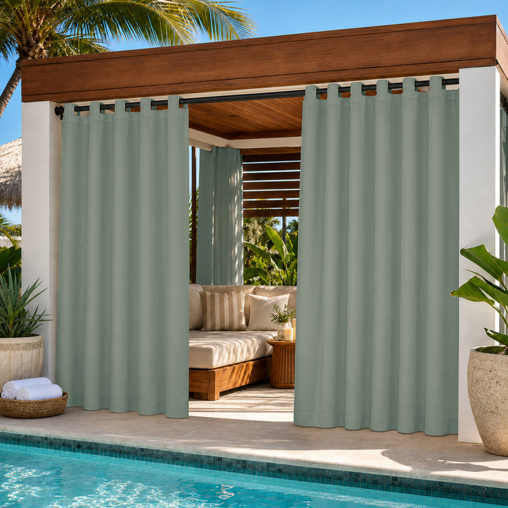 Cabana Curtains With Velcro Tab Top, Outdoor Cabana Curtains, Waterproof Velcro Tab Top Cabana Curtains, 1 Pcs