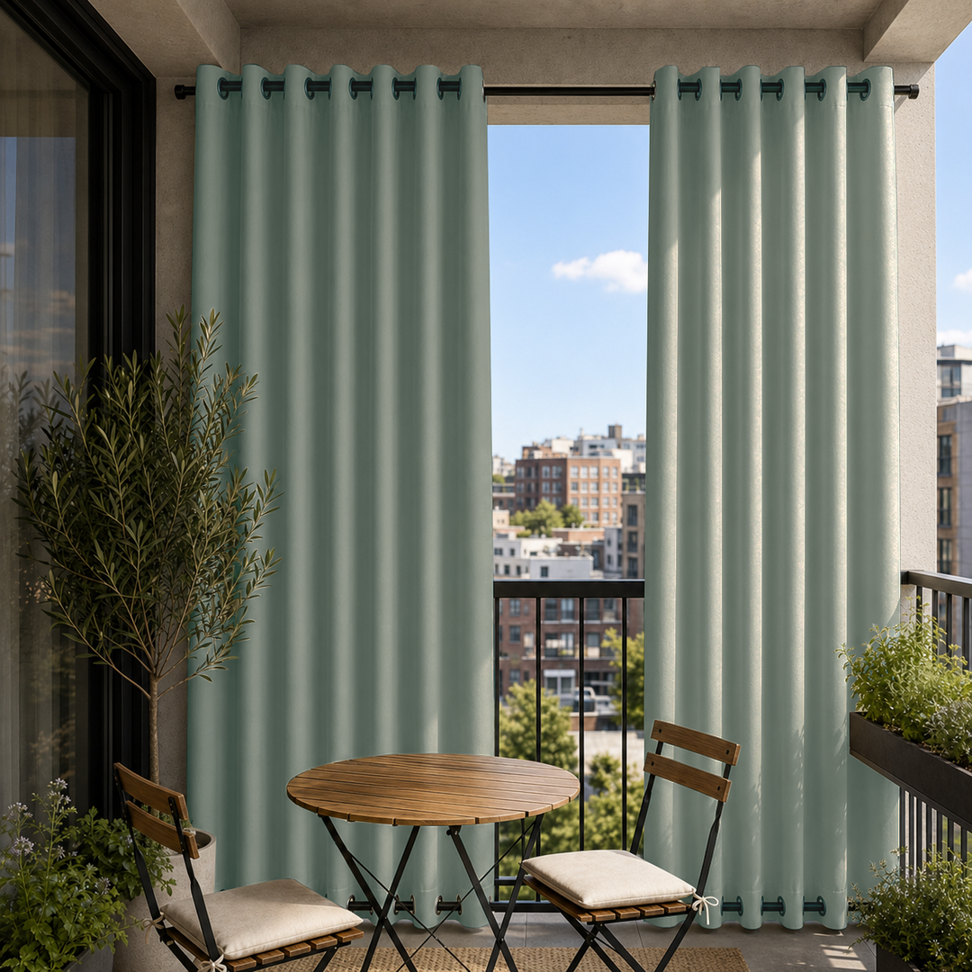 Balcony Curtains With Grommets Top &amp; Bottom, Waterproof Balcony Curtains, Grommets Top &amp; Bottom Balcony Curtains, 1 Pcs
