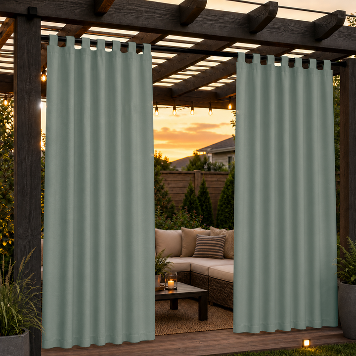 Pergola Curtains With Velcro Tab Top, Outdoor Pergola Curtains, Waterproof Velcro Tab Top Pergola Curtains, 1 Pcs