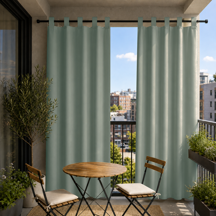 Balcony Curtains With Velcro Tab Top, Outdoor Balcony Curtains, Waterproof Velcro Tab Top Balcony Curtains, 1 Pcs