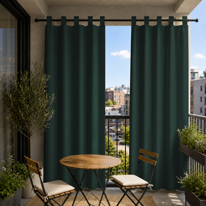 Balcony Curtains With Velcro Tab Top, Outdoor Balcony Curtains, Waterproof Velcro Tab Top Balcony Curtains, 1 Pcs