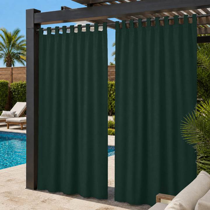Pool Curtains With Velcro Tab Top, Outdoor Pool Curtains, Waterproof Velcro Tab Top Pool Curtains, 1 Pcs