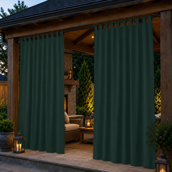 Pavilion Curtains With Velcro Tab Top, Outdoor Pavilion Curtains, Waterproof Velcro Tab Top Pavilion Curtains, 1 Pcs