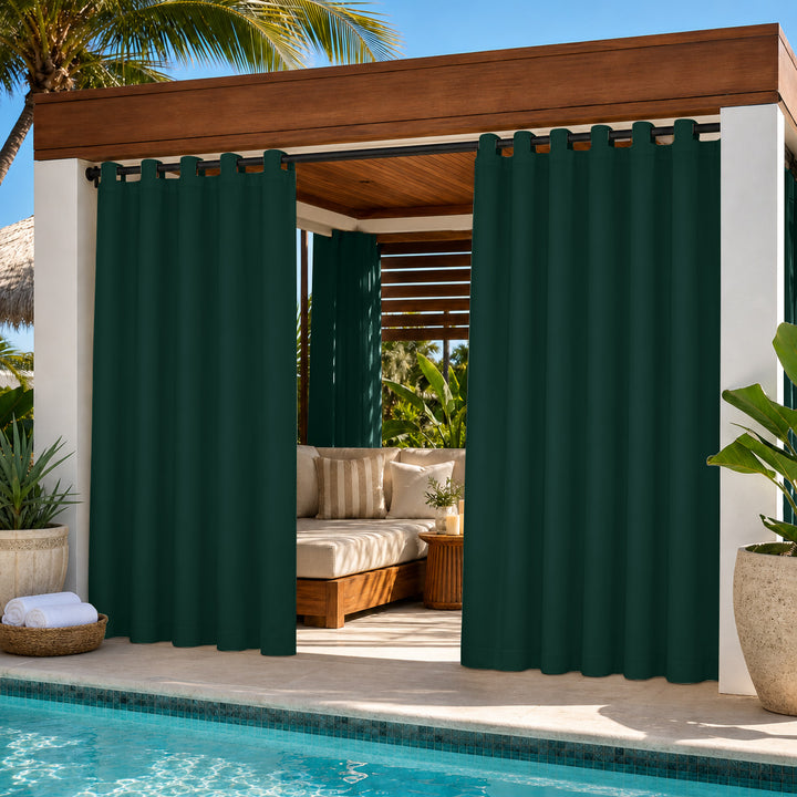 Cabana Curtains With Velcro Tab Top, Outdoor Cabana Curtains, Waterproof Velcro Tab Top Cabana Curtains, 1 Pcs