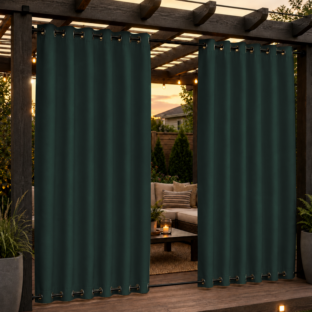 Pergola Curtains With Grommets Top &amp; Bottom, Waterproof Pergola Curtains, Grommets Top &amp; Bottom Pergola Curtains, 1 Pcs
