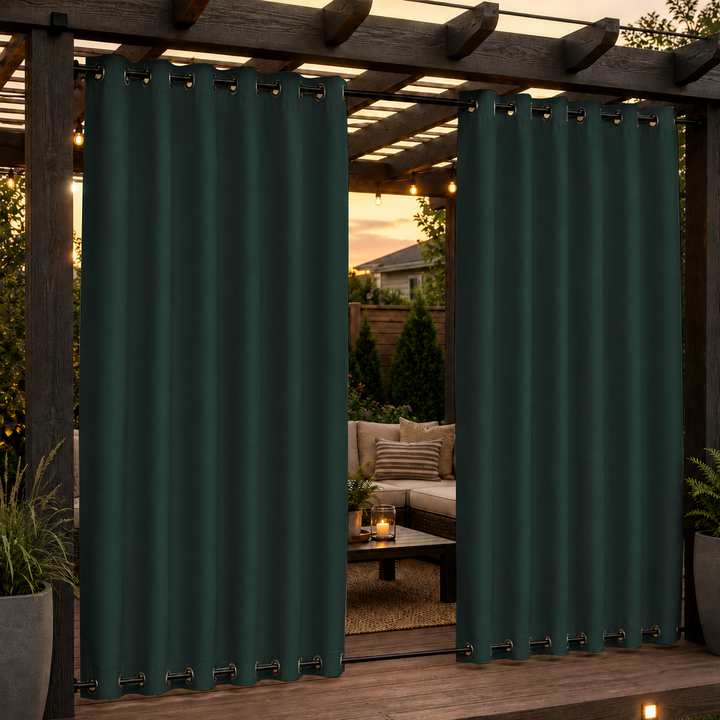 Pergola Curtains With Grommets Top &amp; Bottom, Waterproof Pergola Curtains, Grommets Top &amp; Bottom Pergola Curtains, 1 Pcs